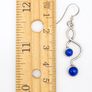 925 Vintage Sterling Silver And Lapis Lazuli Earrings Image 7