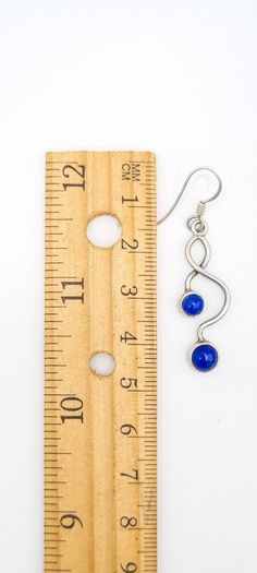 925 Vintage Sterling Silver And Lapis Lazuli Earrings
