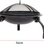 Camping Firebowl with Grill, Folding Legs and Carry Bag - Black Image 3