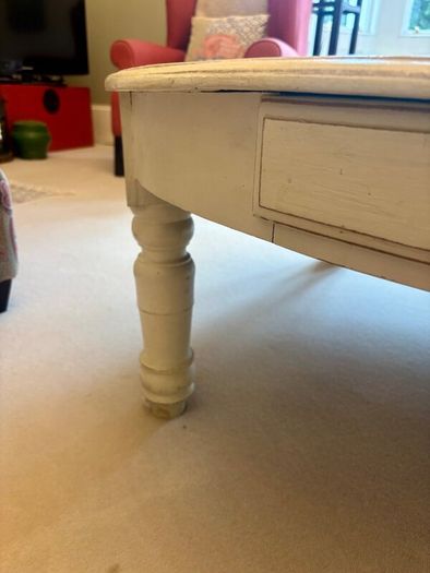 Asian antique white large coffee table