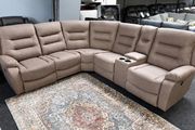 New Ashford Truffle &amp; Grey Micro Fabric Recliner Sofa