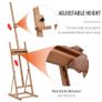 Wooden H-Frame Artist Easel, Height Adjustable Easel Stand with Canvas Holder and Pencil Case for Display, Drawing, Painting, Natural Image 3