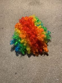 Rainbow curly wig for dress up