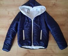 Blue kid and White Puffer Jacket