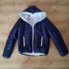 Blue kid and White Puffer Jacket