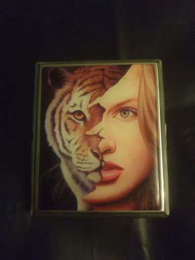 PRICE DROP Jean Claude Cigarette Case Tiger Woman