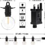 37FT Led Outdoor Garden String Lights, Waterproof Safety Voltage Festoon Lights with 15 pcs Shatterproof LED Globe Bulb Lights for Christmas Wedding Party Backyard Patio Cafe (FREE SHIPPING) Image 6