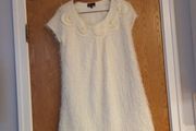YUMIi  Cream Feather  Dress .  S. M - 12.  NEW - No Tag.