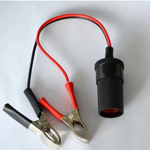 12V Battery for alligator Clips to Cigarette Lighter Socket Adapter Cable, Emergency Direct Power Cord for Car Tire Inflator, Cooler, Vacuum, Universal for All 12V Vehicles,