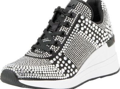 Michael Kors Women's Georgie Crystal Trainer Sneaker, Black, 36.5 EU, 4.5 UK