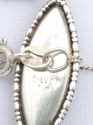 Vintage 925 Sterling Silver Real Butterfly Wing Necklace