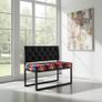 Modern Loft Metal-Framed Bench with Tufted Backrest Image 3