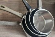 Set of  4 stainless steel saucepans