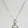 Vintage Sterling Silver Birthstone Claddagh Pendant Necklace 2,5g Length 18" Image 3