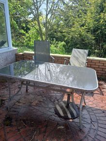 garden table and  2 chairs