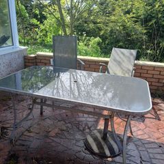 garden table and  2 chairs
