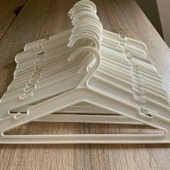 Bundle Set of 50 Plastic Nursery Baby Hangers for Babies Toddlers Kids Children, White with non slip hooks