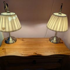 2x brass table lamps
