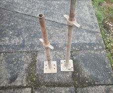 Pair of steel acrow scaffold props