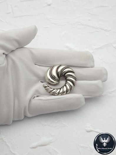 Vintage 925 Sterling Silver Swirl Brooch, Birmingham 1994