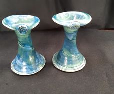 O Riain (John Ryan Cramics) handcrafted short candlesticks