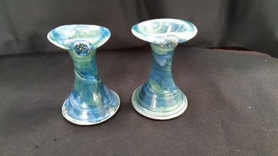 O Riain (John Ryan Cramics) handcrafted short candlesticks