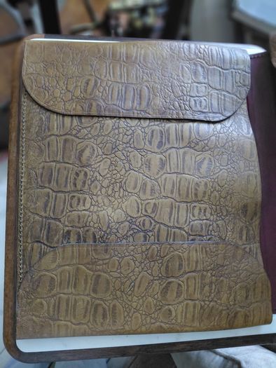 Vintage crocodile leather document bag