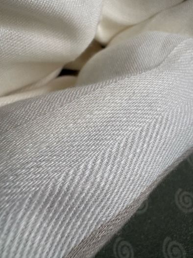 11 metres of 100% linen double width or 22metres of single width  herringbone stripe fabric