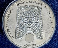 South Korea Silver Komsco 1 Oz 1 Clay ZI Sin Rattus coin