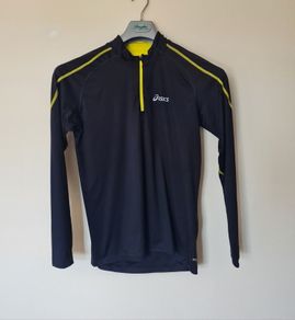 Asics running top Size small ptp 20" black/yellow in excellent condition