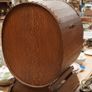 Vintage Barrel-Style Mini Bar Cabinet Image 4