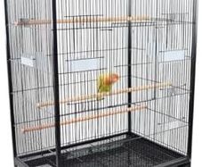 Pets, Bird Cage, , Transport Wheels, Brakes, Top Opening, Removable Tray, 8 Doors, Large Size, 95 x 43 x 61.5 cm, Feeders, Drinks, Rest Hangers