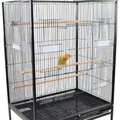 Pets, Bird Cage, , Transport Wheels, Brakes, Top Opening, Removable Tray, 8 Doors, Large Size, 95 x 43 x 61.5 cm, Feeders, Drinks, Rest Hangers