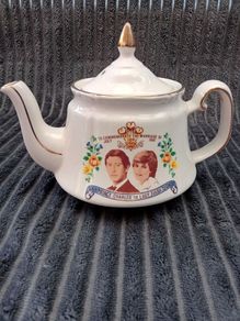 Vintage Ceramic  Tea Pot/ Prince Charles to Lady Diana Spencer 1981