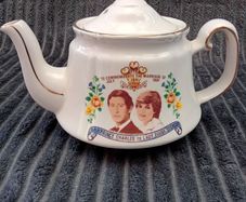 Vintage Ceramic  Tea Pot/ Prince Charles to Lady Diana Spencer 1981
