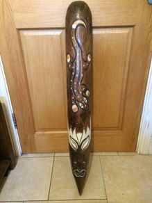 Handmade Tuniasa wooden wall face mask free postage