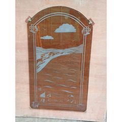 Smoked Glass Panel with Coastal Scene  KAS442