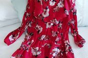 NY Collection Red Floral Blouse - Size 12
