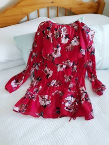 NY Collection Red Floral Blouse - Size 12