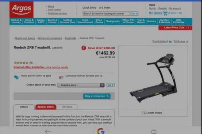 Reebok treadmill