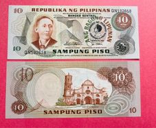 Philippines. 10 Piso  1981  Pick 167a   Overprint Ferdinand  Marcos ( Uncirculated )