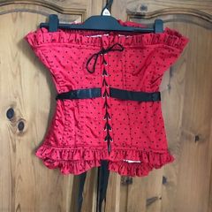 DIVA Corset And Tulle Skirt Black And Red Satin Gothic Style