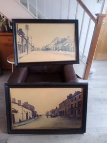 2 Vintage Very Large Framed Edgeworthstown Pictures