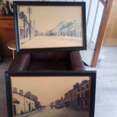 2 Vintage Very Large Framed Edgeworthstown Pictures