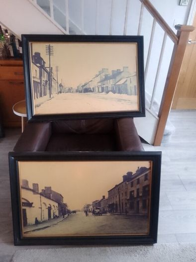 2 Vintage Very Large Framed Edgeworthstown Pictures