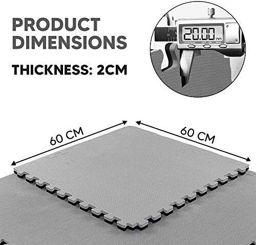 Mat Extra Thick (2cm) Foam Exercise Mats, Gym Flooring Mat, Interlocking Puzzle EVA Floor Tiles, Non slip Rubber Cushion For Home Workout