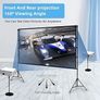 Projector Screen and Stand,Towond 100 inch Indoor Projection Screen Portable Outdoor Projection Screen 16:9 4K HD Rear Front Movie Screen Image 5