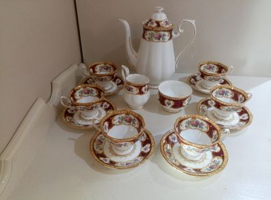 Vintage 15 piece Coffee Set Royal Albert Lady Hamilton , Bone China