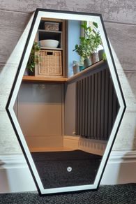 LED Bathroom Mirror Black Frame 50x70cm