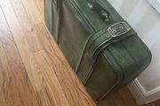 Vintage 70's Green Faux leather Suitcase VGC
